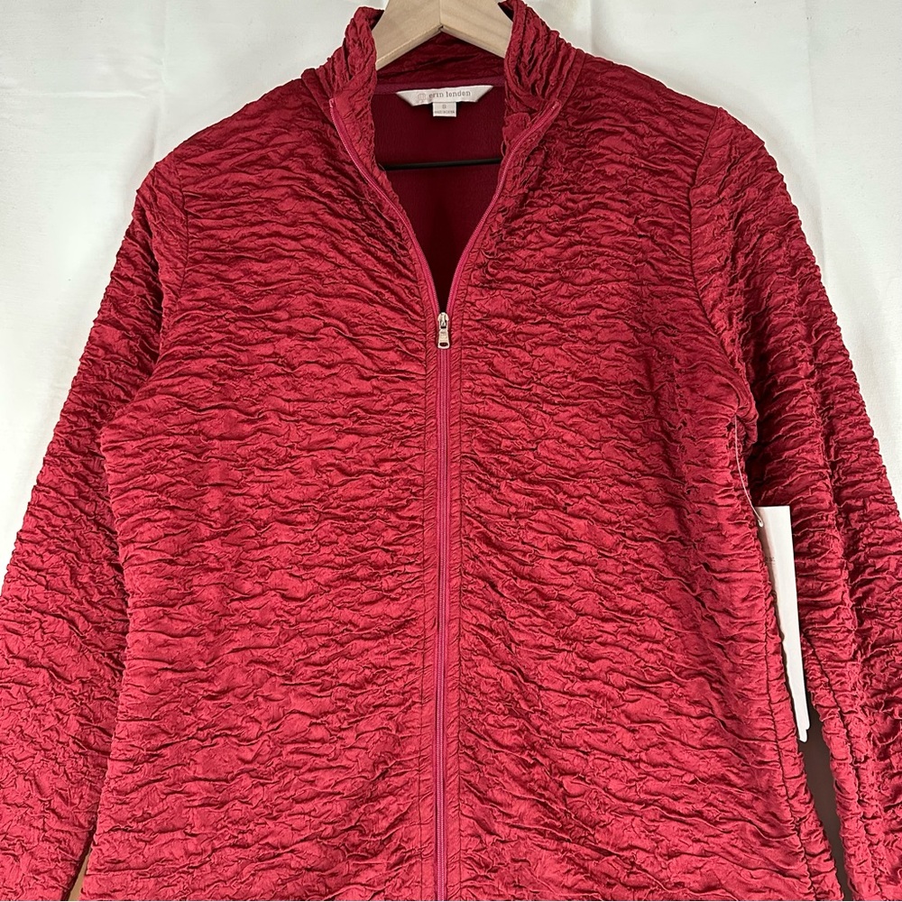 ERIN LONDON Women’s Size S Jacket Lightweight NWT Full Zipper Stretch Ruching - Picture 12 of 14